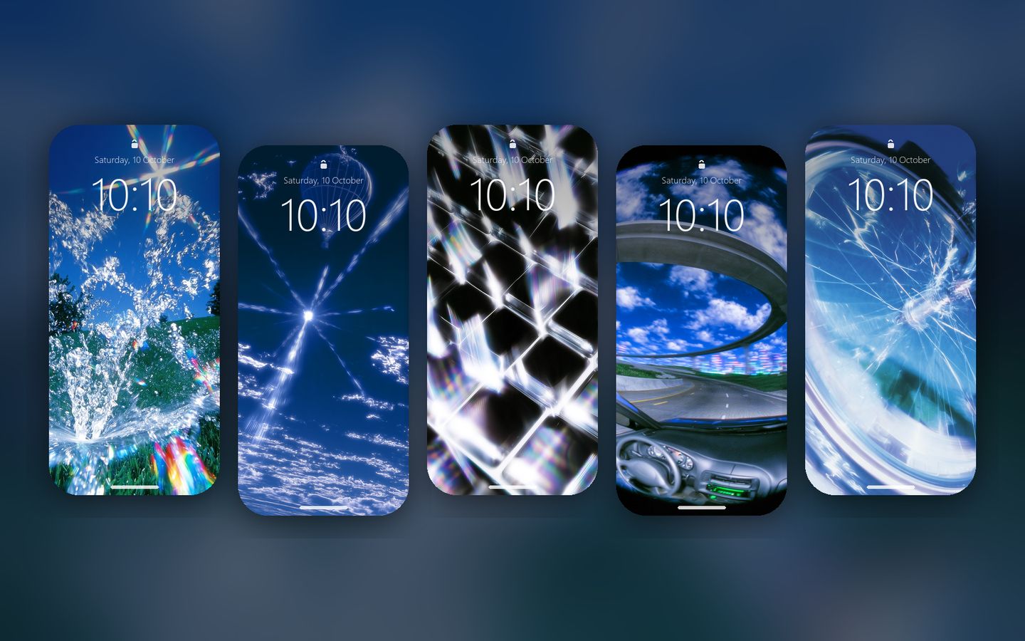 Vista Wallpaper Pack on five phone lock screens